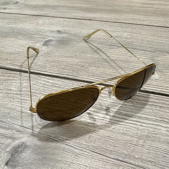Ray-Ban Gold Aviator Sunglasses - Picture 11 of 14